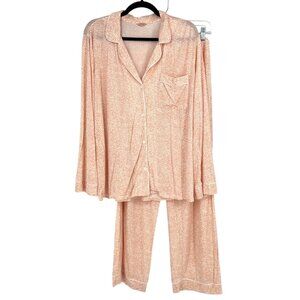 Eberjey Gisele Tencel Pajama Set Pink Ivory Size Large